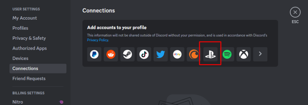 Connect Discord with PlayStation